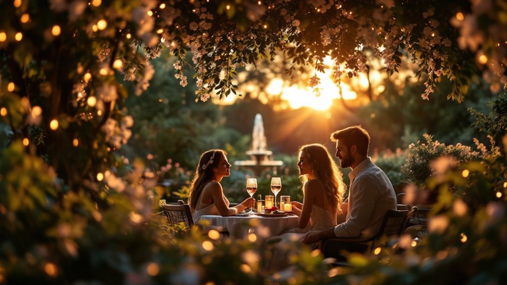 lush dining experience outdoors